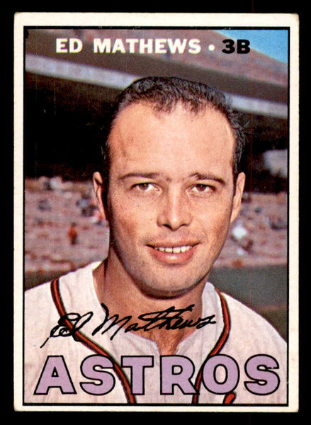 1967 Topps Baseball #166 Eddie Mathews Astros EX 552736