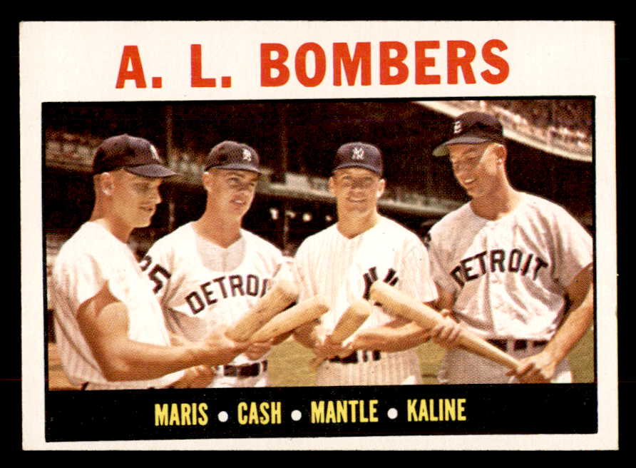 1964 Topps Baseball #331 Mickey Mantle Al Kaline Roger Maris EX-MT 552761