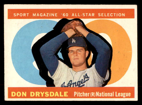 1960 Topps Baseball #570 Don Drysdale A.S. Dodgers EX 552820