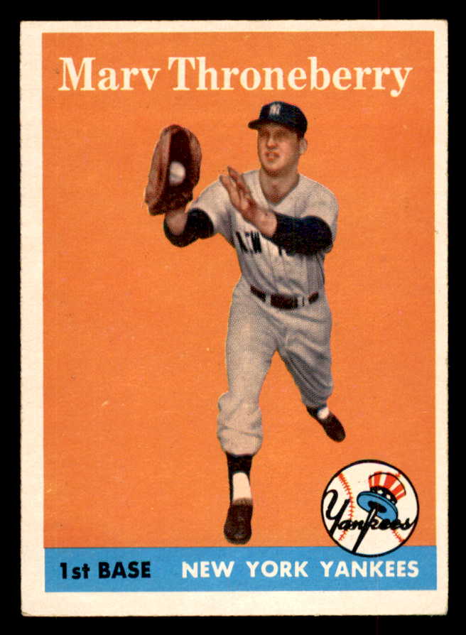 1958 Topps Baseball #175 Marv Throneberry Yankees EX+/EX-MT 552948