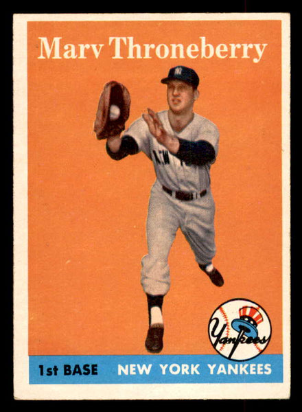 1958 Topps Baseball #175 Marv Throneberry Yankees EX+/EX-MT 552948