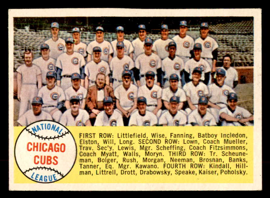1958 Topps Baseball #327 Chicago Cubs Team EX+/EX-MT 552958