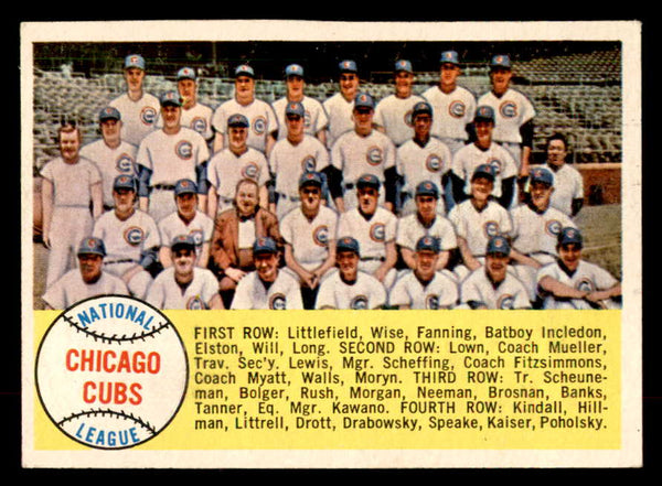 1958 Topps Baseball #327 Chicago Cubs Team EX+/EX-MT 552958