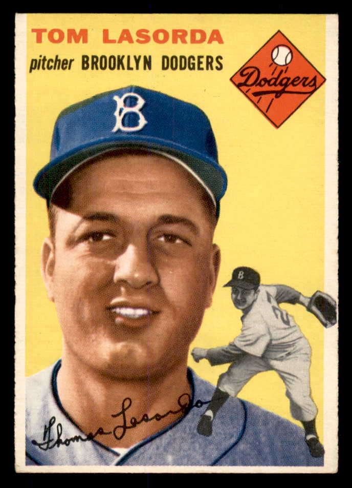1954 Topps Baseball #132 Tom Lasorda Dodgers EX+/EX-MT 552985