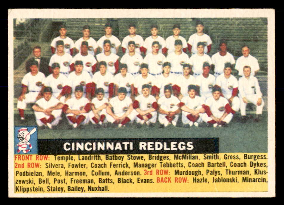 1956 Topps Baseball #090 Cincinnati Reds Team EX White 553027