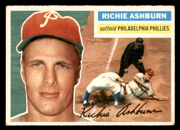 1956 Topps Baseball #120 Richie Ashburn Phillies VG-EX White 553038