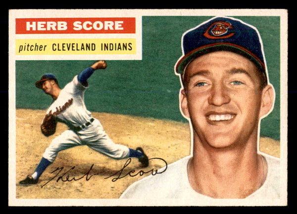 1956 Topps Baseball #140 Herb Score Indians EX-MT Gray 553048