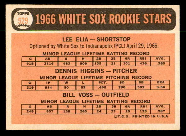 1966 Topps Baseball #529 Lee Elia White Sox EX+/EX-MT 553086