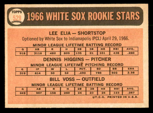 1966 Topps Baseball #529 Lee Elia White Sox EX+/EX-MT 553087