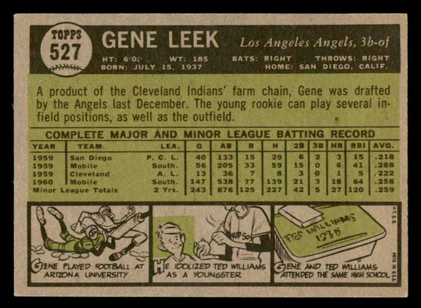 1961 Topps Baseball #527 Gene Leek Angels EX-MT 553275