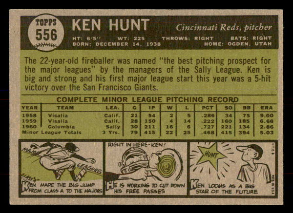 1961 Topps Baseball #556 Ken Hunt Reds NR-MT 553318