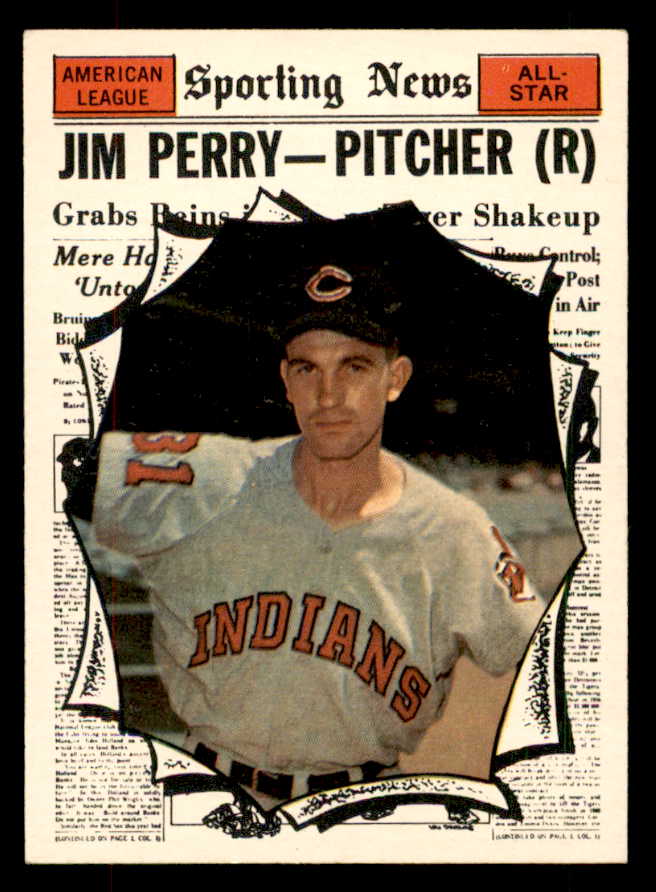 1961 Topps Baseball #584 Jim Perry A.S. Indians EX-MT 553349