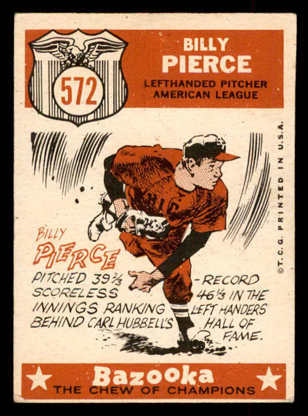 1959 Topps Baseball #572 Billy Pierce A.S. White Sox EX 553405