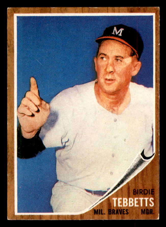 1962 Topps Baseball #588 Birdie Tebbetts Braves EX+/EX-MT 553521