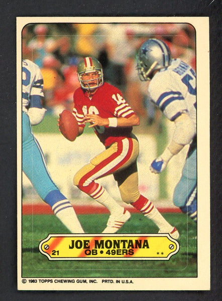 1983 Topps Stickers #021 Joe Montana 49ers NR-MT 553552