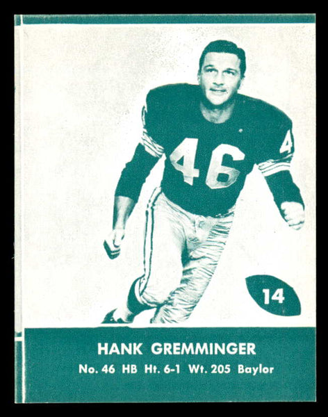 1960 Lake To Lake #014 Hank Gremminger Packers NR-MT 553560