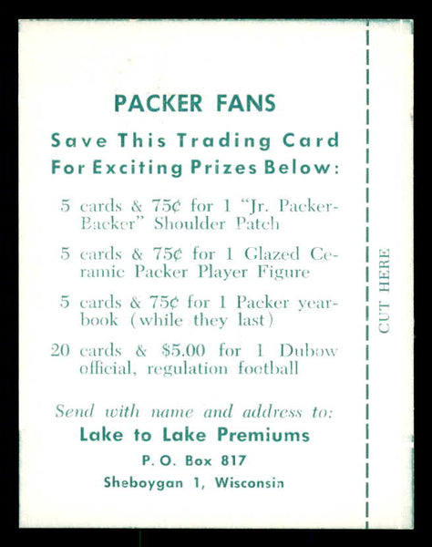 1960 Lake To Lake #014 Hank Gremminger Packers NR-MT 553560