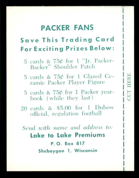 1960 Lake To Lake #011 Jesse Whittenton Packers EX-MT 553561