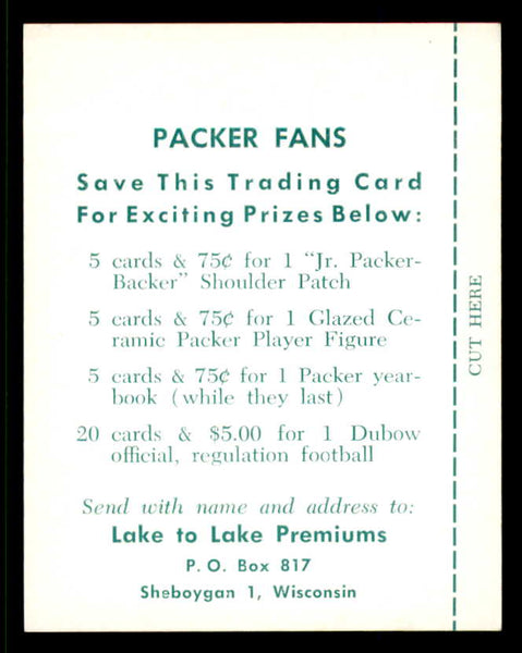 1960 Lake To Lake #016 John Symank Packers EX-MT 553563