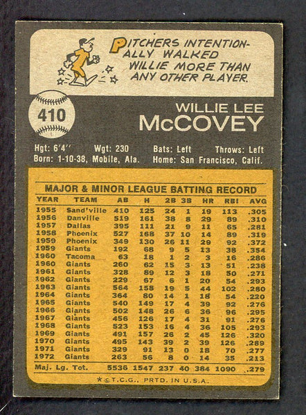 1973 Topps Baseball #410 Willie McCovey Giants EX 553632