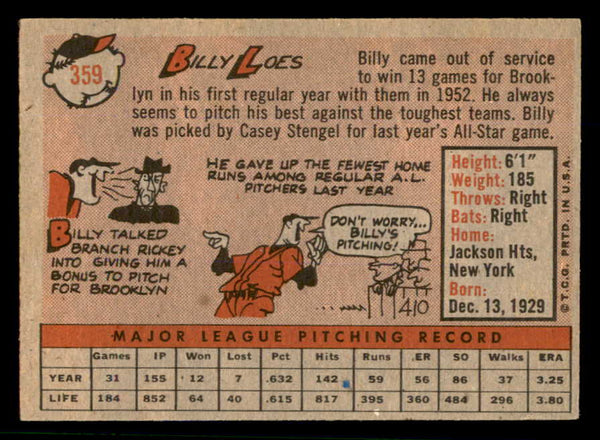 1958 Topps Baseball #359 Billy Loes Orioles NR-MT 553689