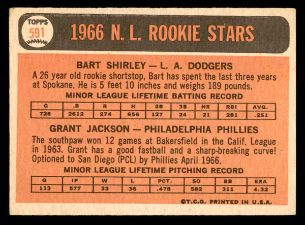 1966 Topps Baseball #591 Grant Jackson Phillies EX+/EX-MT 553840