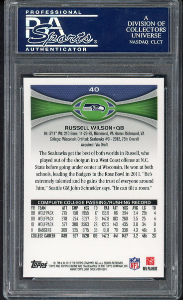 2012 Topps Chrome #040 Russell Wilson Seahawks PSA 10 GEM MINT 554349