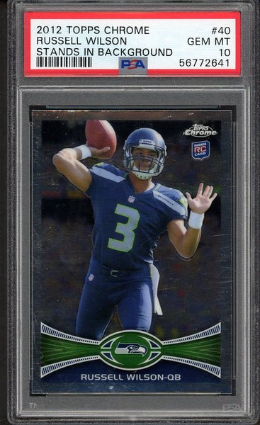 2012 Topps Chrome #040 Russell Wilson Seahawks PSA 10 GEM MINT 554350