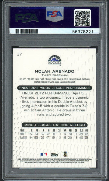 2013 Finest #037 Nolan Arenado Rockies PSA 10 GEM MINT 554352