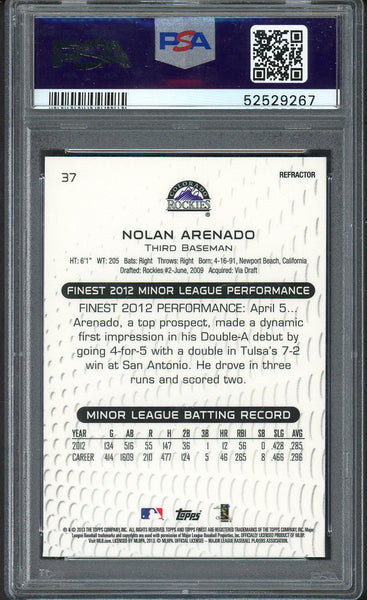 2013 Finest Refractor #037 Nolan Arenado Rockies PSA 10 GEM MINT 554353