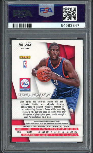 2014 Panini Prizm #253 Joel Embiid 76ers PSA 10 GEM MINT Green 554354