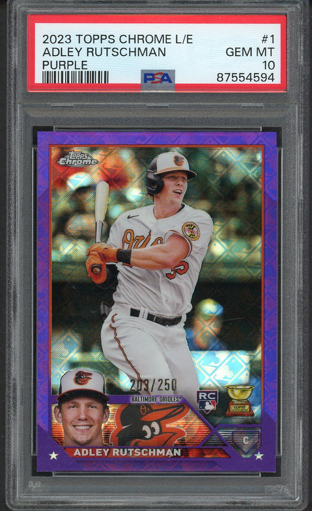 2023 Topps Chrome LE #1 Adley Rutschman Orioles PSA 10 GEM MINT Purple 554366