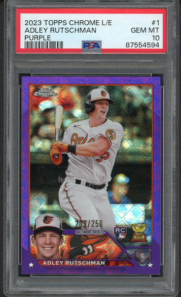 2023 Topps Chrome LE #1 Adley Rutschman Orioles PSA 10 GEM MINT Purple 554366
