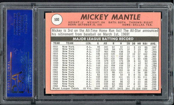 1969 Topps Baseball #500 Mickey Mantle Yankees PSA 7 NM oc 554371