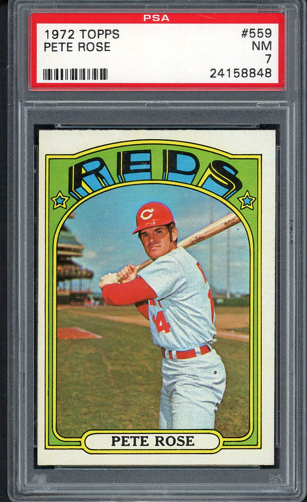 1972 Topps Baseball #559 Pete Rose Reds PSA 7 NM 554374