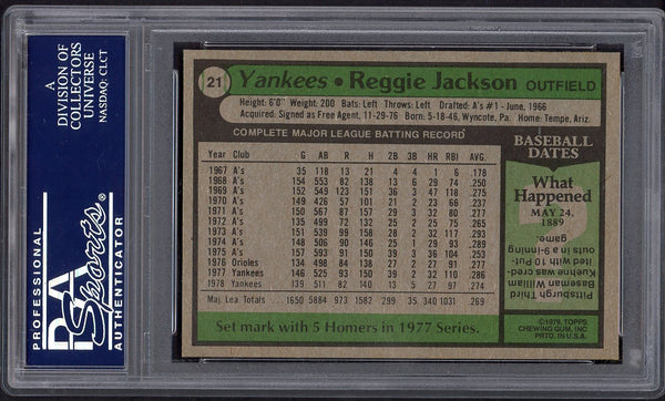 1979 Burger King #021 Reggie Jackson Yankees PSA 8 NM/MT 554375