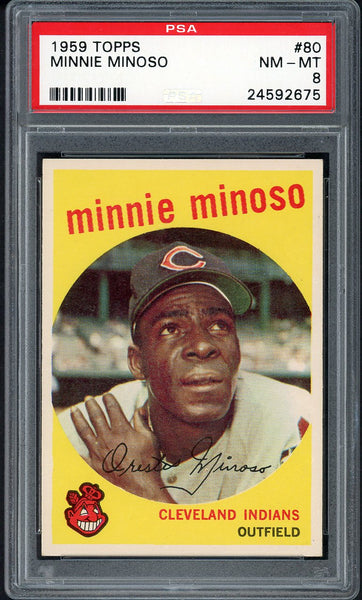 1959 Topps Baseball #080 Minnie Minoso Indians PSA 8 NM/MT 554379