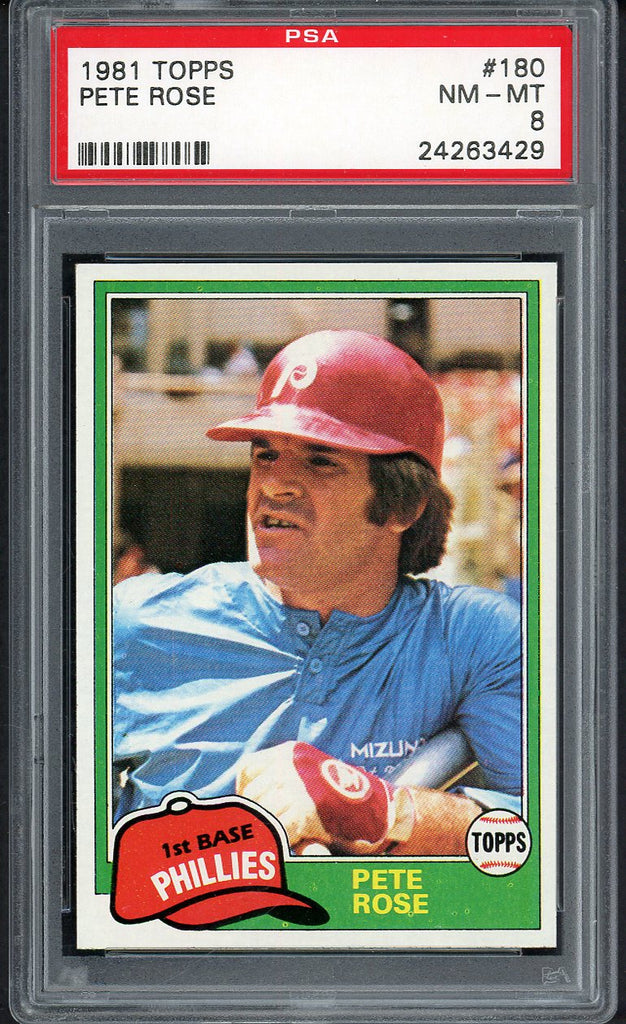 1981 Topps #180 Pete Rose Phillies PSA 8 NM/MT 554382