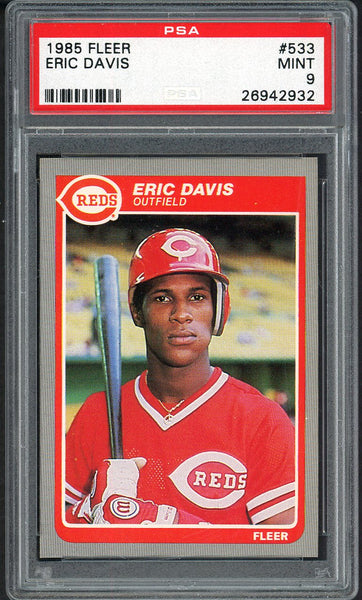 1985 Fleer #533 Eric Davis Reds PSA 9 MINT 554392