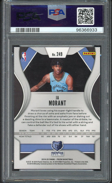 2019 Panini Prizm #249 Ja Morant Grizzlies PSA 10 GEM MINT 554393