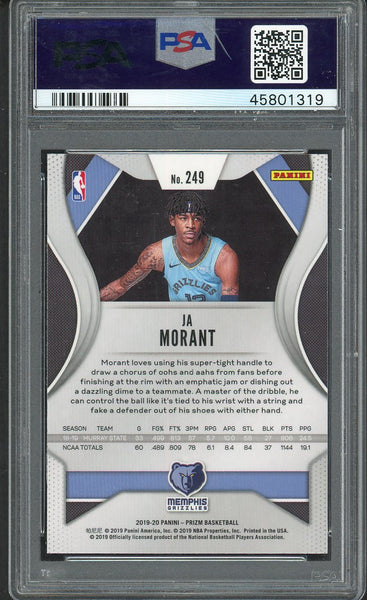 2019 Panini Prizm #249 Ja Morant Grizzlies PSA 10 GEM MINT 554394