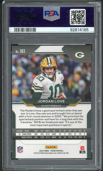 2020 Panini Prizm #363 Jordan Love Packers PSA 10 GEM MINT 554400