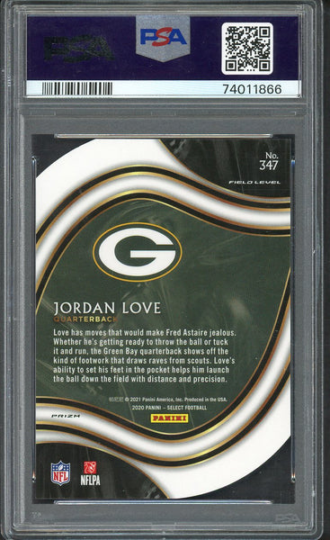 2020 Panini Select #347 Jordan Love Packers PSA 10 GEM MINT Die Cut White 554401