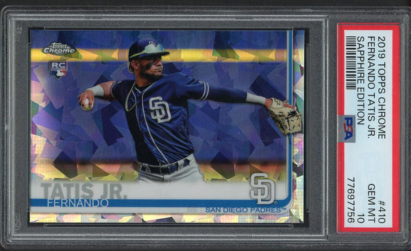 2019 Topps Chrome #410 Fernando Tatis Jr Padres PSA 10 GEM MINT Sapphire 554422