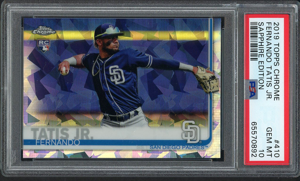 2019 Topps Chrome #410 Fernando Tatis Jr Padres PSA 10 GEM MINT Sapphire 554423