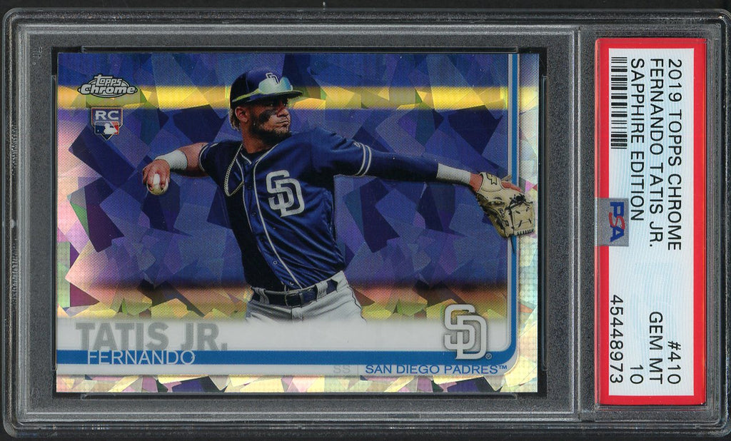 2019 Topps Chrome #410 Fernando Tatis Jr Padres PSA 10 GEM MINT Sapphire 554424