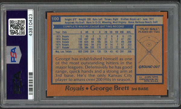 1978 Topps Baseball #100 George Brett Royals PSA 8 NM/MT 554440