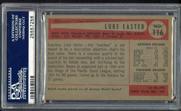 1954 Bowman Baseball #116 Luke Easter Indians PSA 7 NM 554441