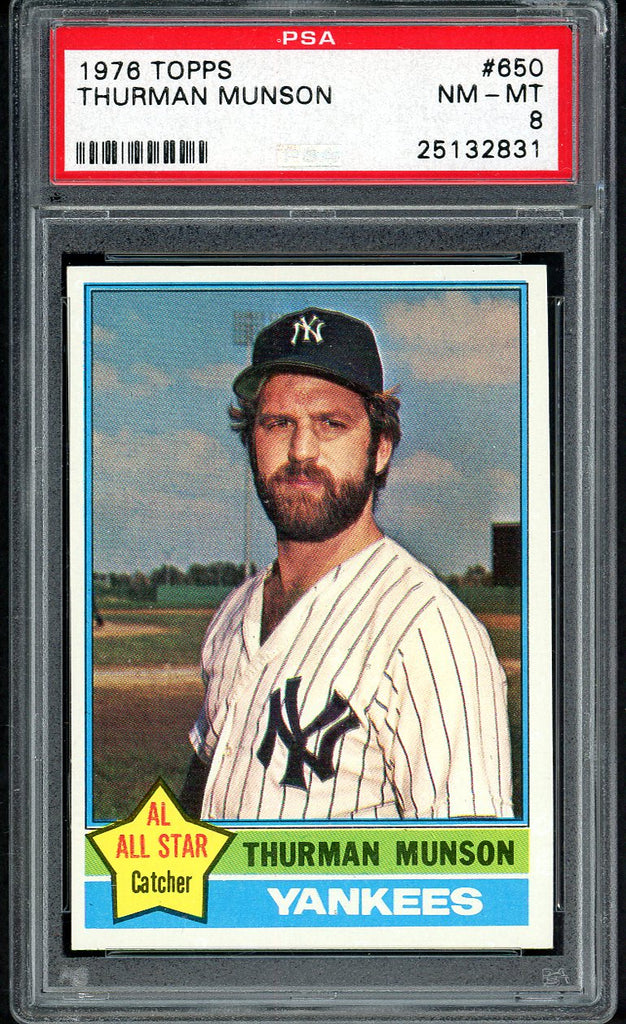 1976 Topps Baseball #650 Thurman Munson Yankees PSA 8 NM/MT 554442