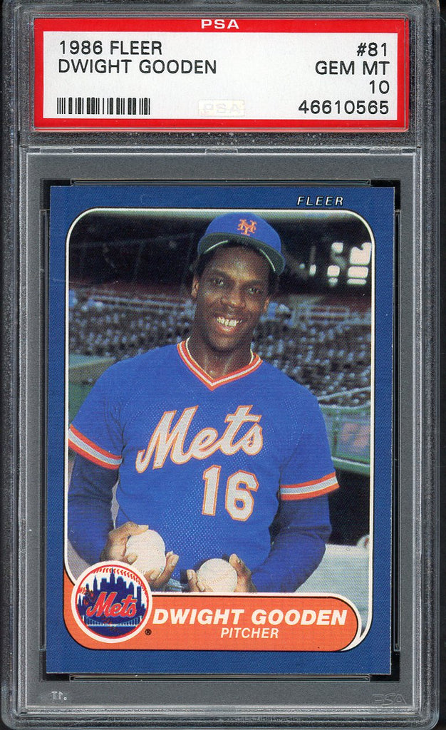 1986 Fleer #081 Dwight Gooden Mets PSA 10 GEM MINT 554445